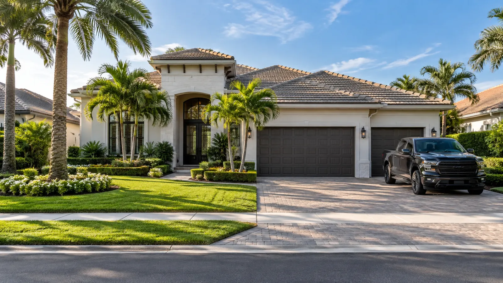 Palm Beach Garage Door Masters technician at a home in Palm Beach Gardens, Florida